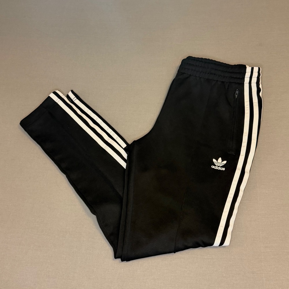 Adidas Originals Womens SST Track Pants Black White 3-Stripes Joggers Size S